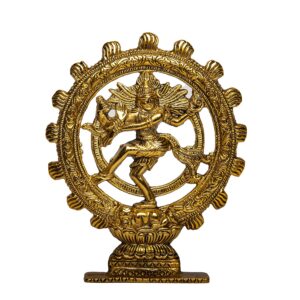 Tańczący Lord Shiva złota figurka B102