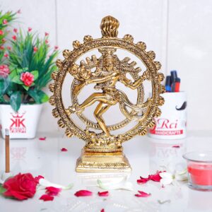 Tańczący Lord Shiva złota figurka B096