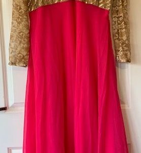 Sukienka rozowa ze zlotem M/L (212)