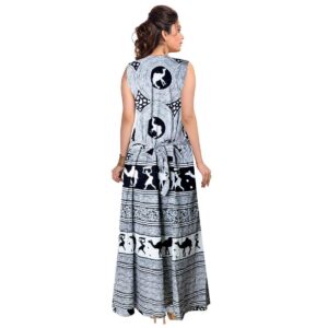 Sukienka czarno biała wzory, bawełna Indie S026 (+)