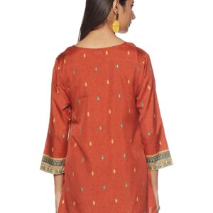 Tunika bluzka pomarańczowa -wzory Indie S036