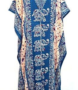 Abaya sukienka niebiesko kolorowa, wzory M/L (A066)