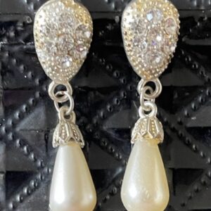 Kolczyki srebrno perłowe ( X032)