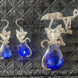 Naszyjnik biżuterii kotki , kryształy ( X091)