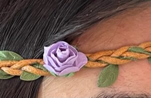 Wianek na głowę fioletowe kwiatki  ( X098)